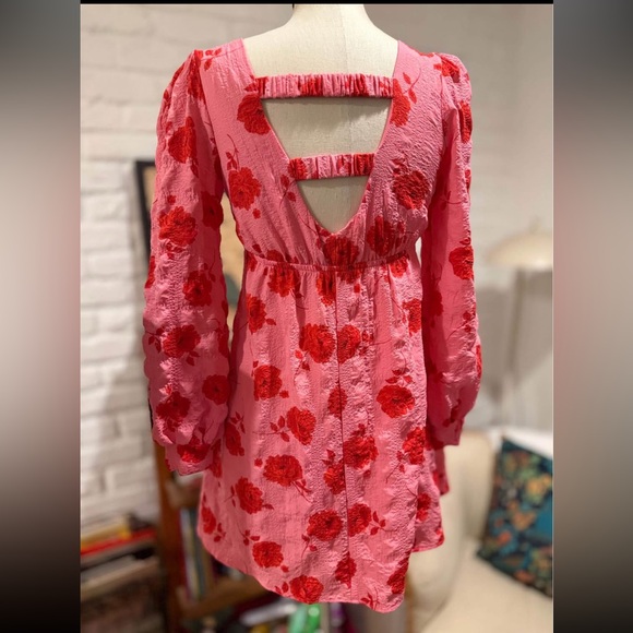 Crystal doll pink floral dress with sleeves small - Picture 5 of 7